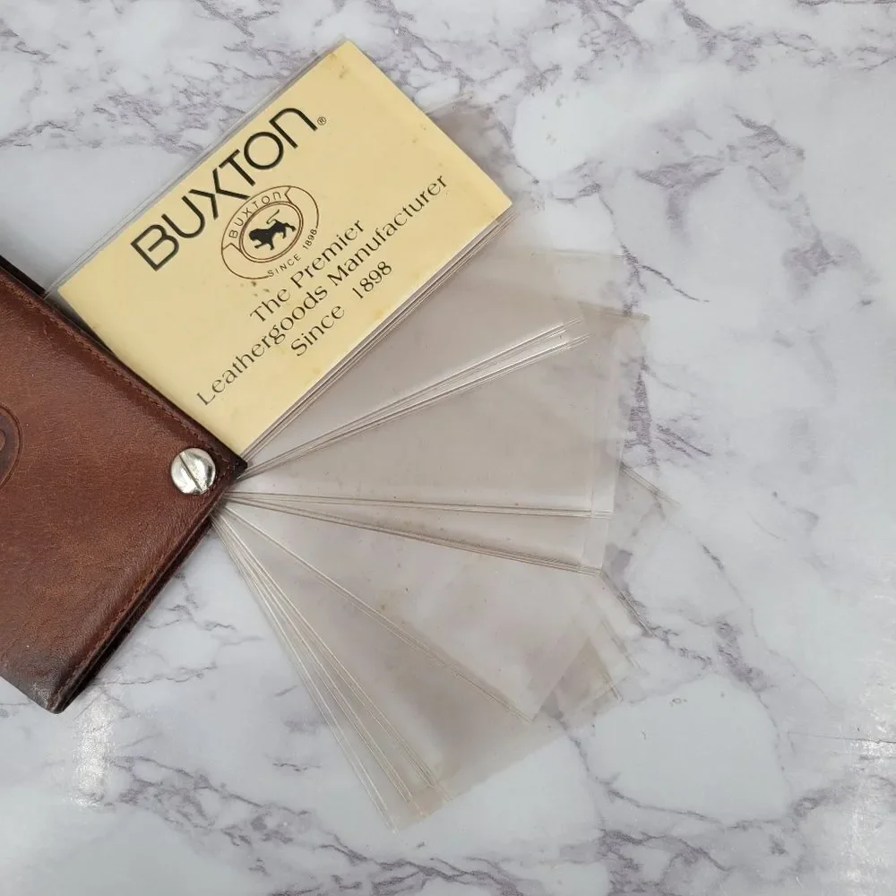 Buxton Brown Leather Card Fan Wallet Buisness Credit Card Holder Vintage